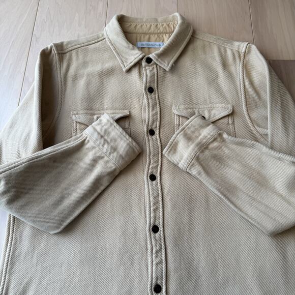 Outerknown Blanket Shirt Large Khaki Brown Heavy Cotton Workwear New York - Picture 4 of 9